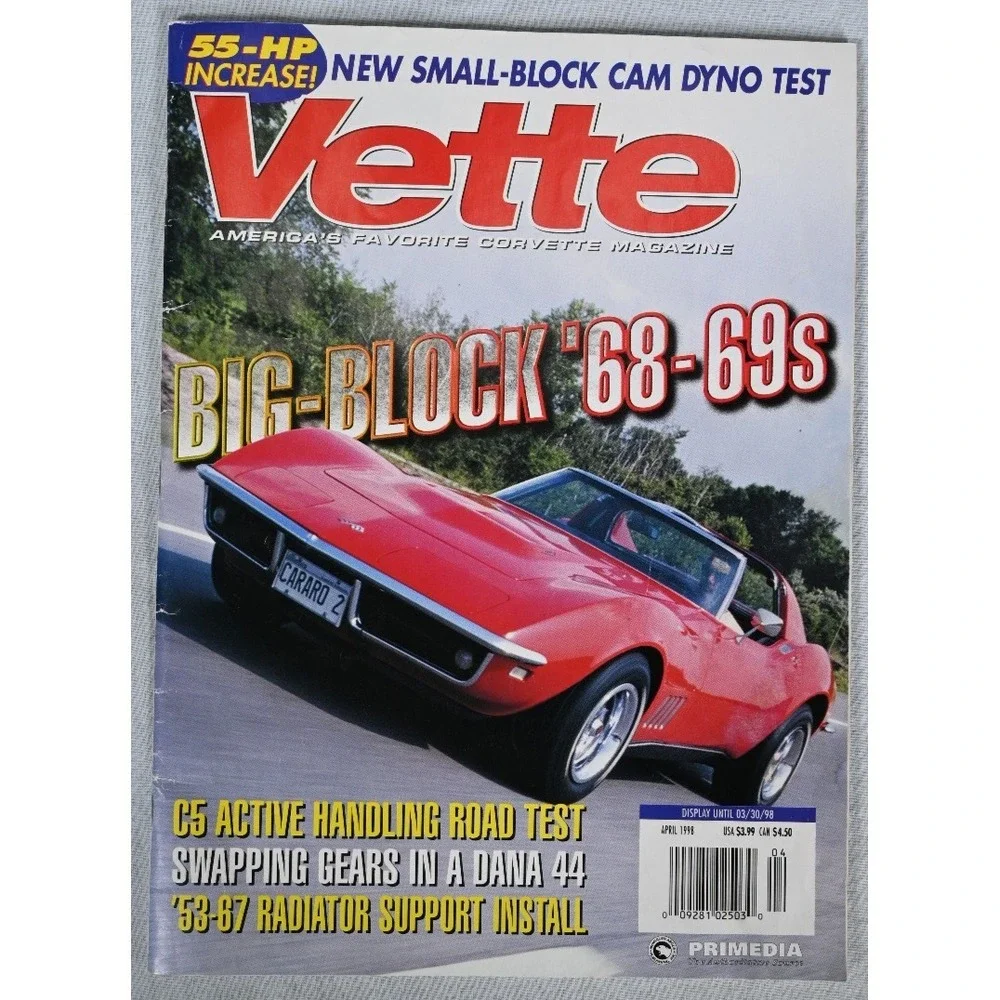 Vette Magazine April 1998 Corvette Big Block 1968 1969 Car Enthusiast